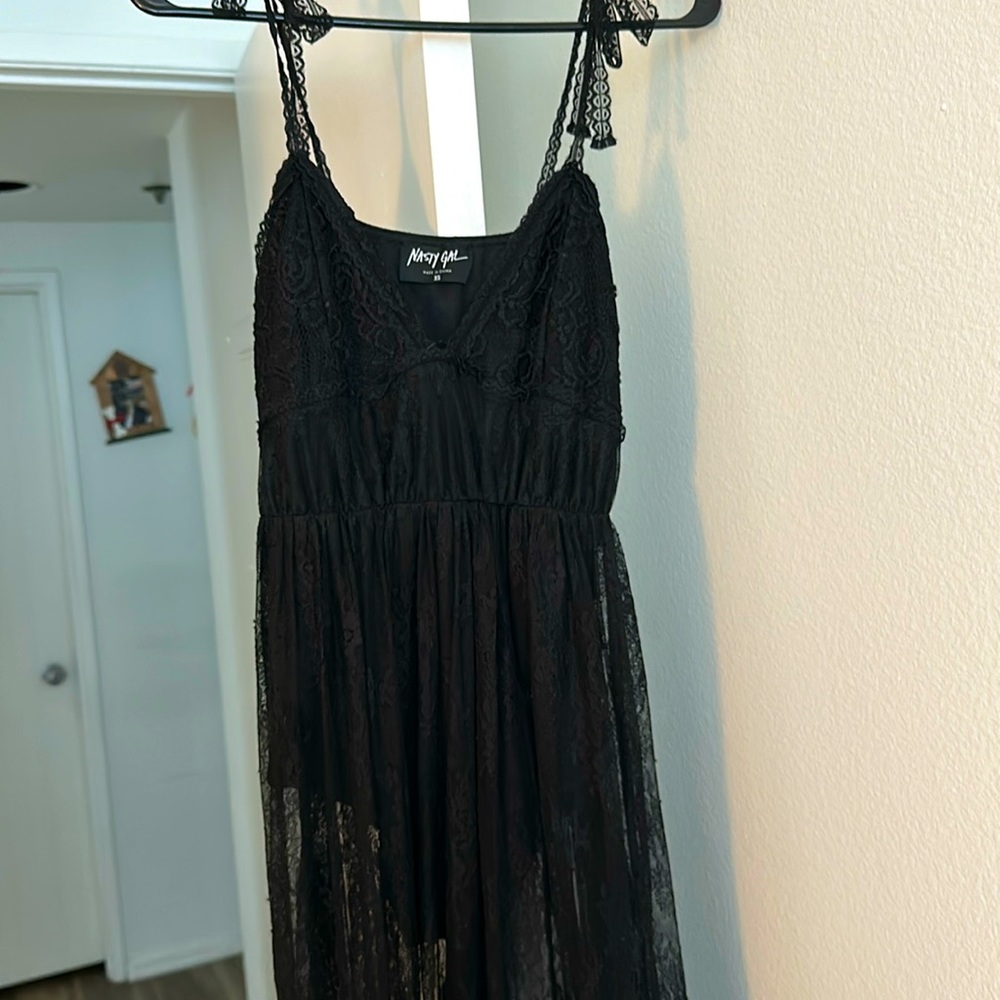 Size extra small Nasty Gal onesie black lace dress